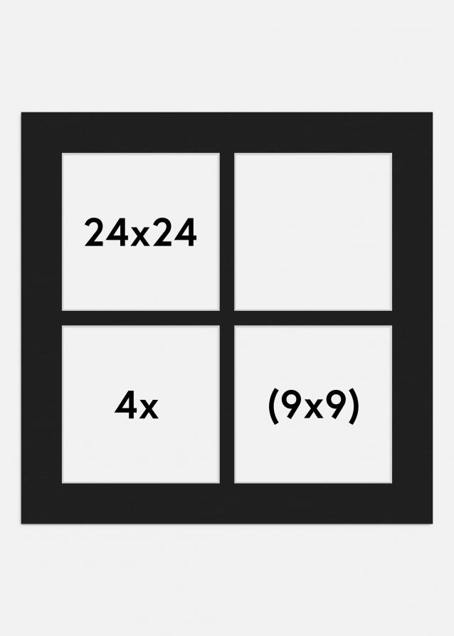 Paspatuuri Musta 24x24 cm - Kollaasi 4 kuvalle (9x9 cm)