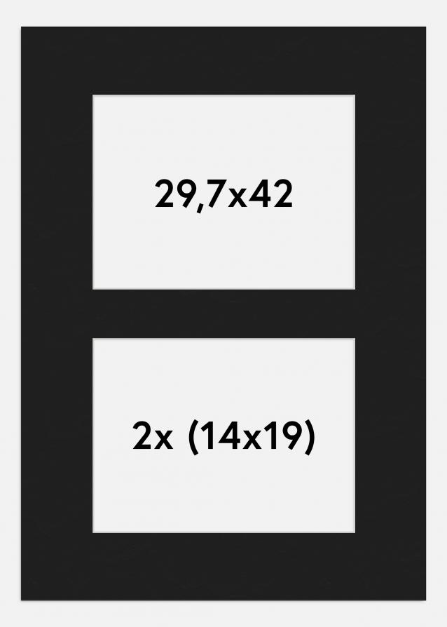 Paspatuuri Musta 29,7x42 cm - Kollaasi 2 kuvalle (14x19 cm)