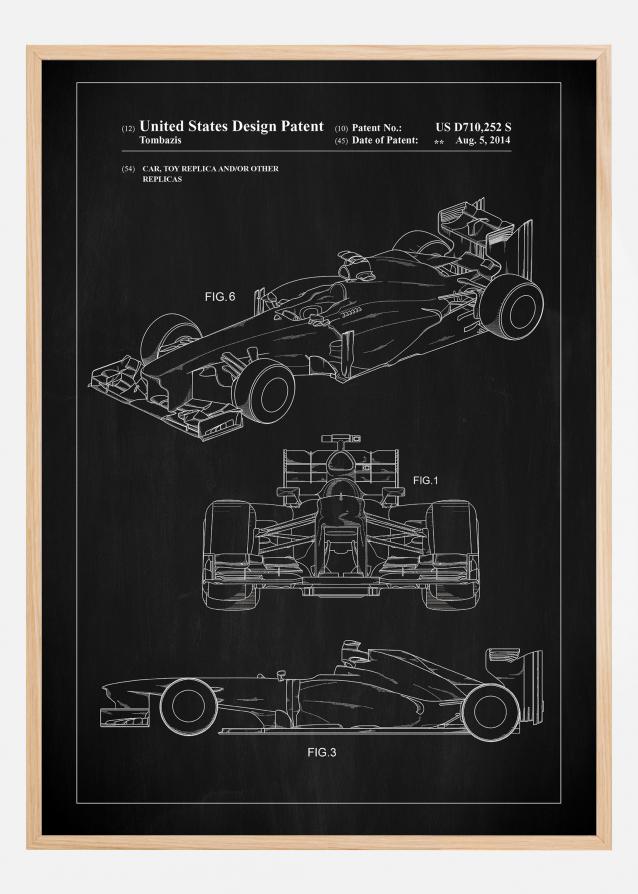Patent Print - Formula 1 Racing Car - Black Juliste