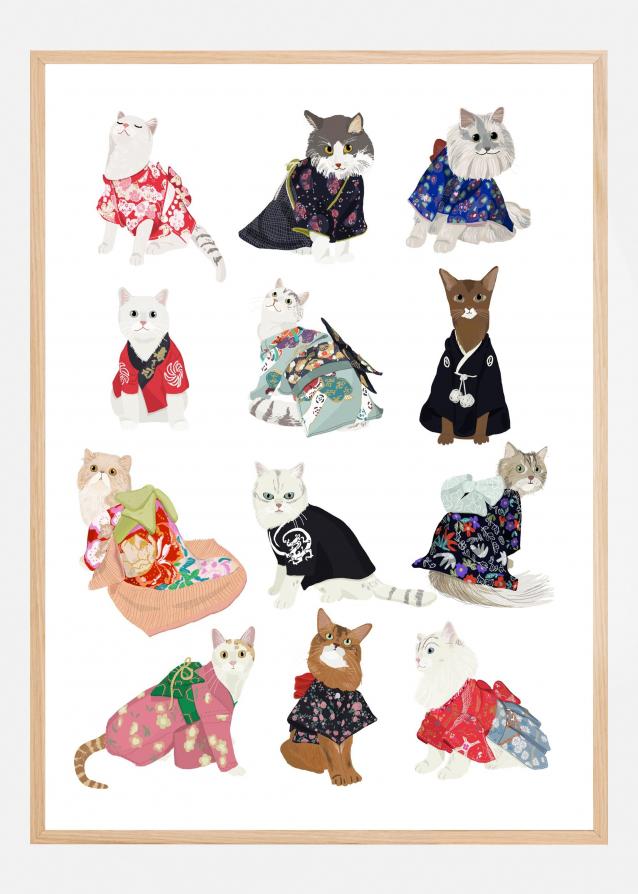 Cat In Kimono Juliste