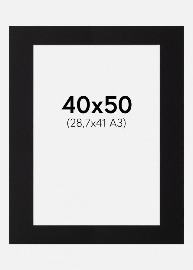 Paspatuuri Musta Standard (Valkoinen keskus) 40x50 cm (28,7x41 - A3)