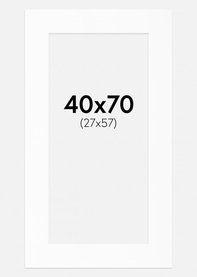 Passepartout Valkoinen Standard (Valkoinen keskus) 40x70 cm (27x57)
