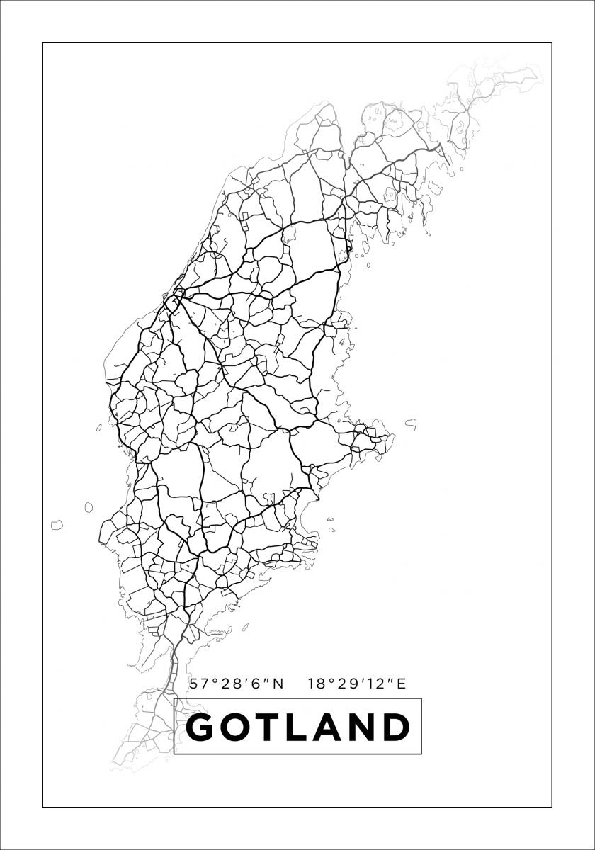 gotland kartta Kartta   Gotland   Valkoinen   BGA.FI