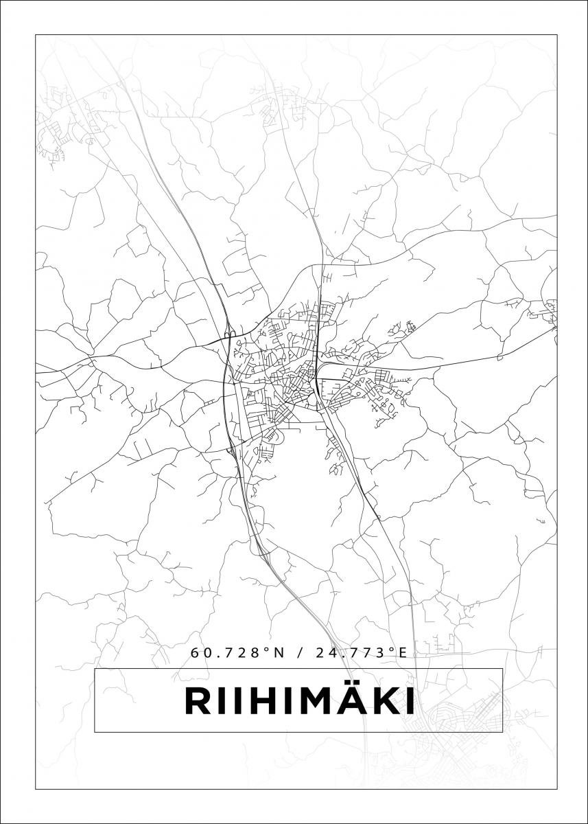 Osta Kartta - Riihimäki - Valkoinen Juliste täältä 