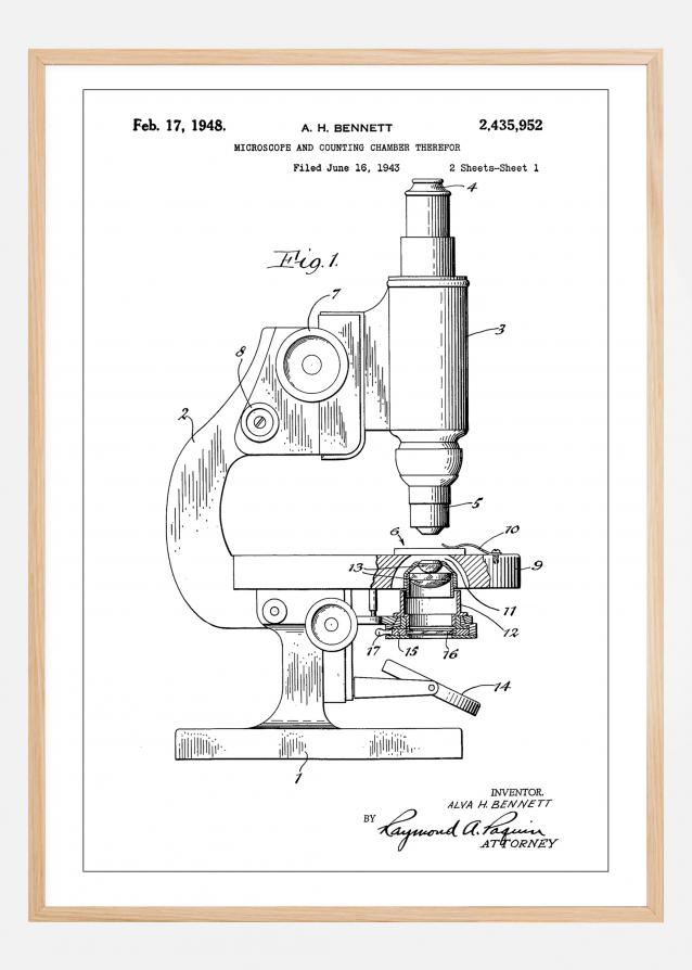 Patent Print - Microscope - White Juliste