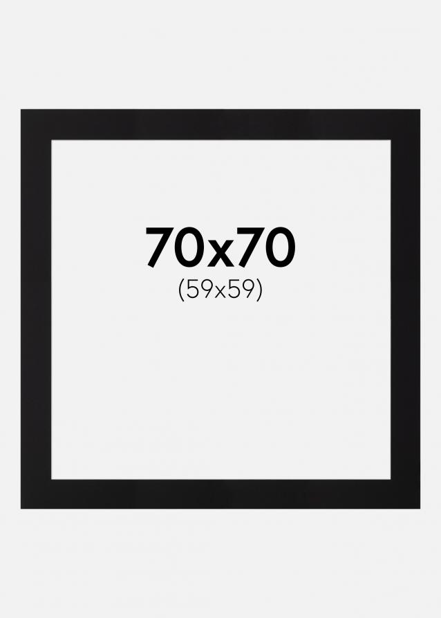 Paspatuuri Musta Standard (Valkoinen keskus) 70x70 cm (59x59)