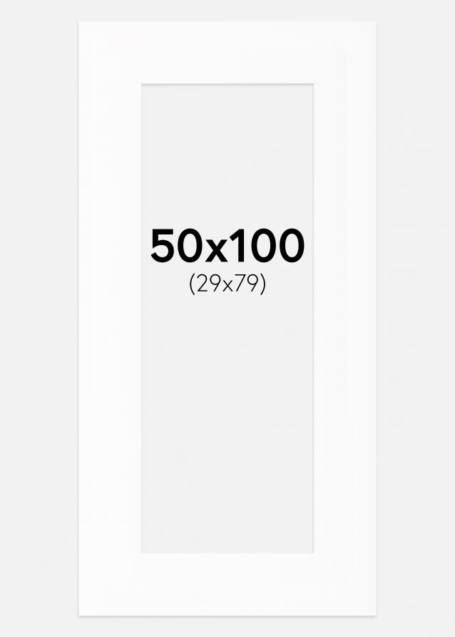 Paspatuuri Valkoinen Standard (Valkoinen keskus) 50x100 cm (29x79)
