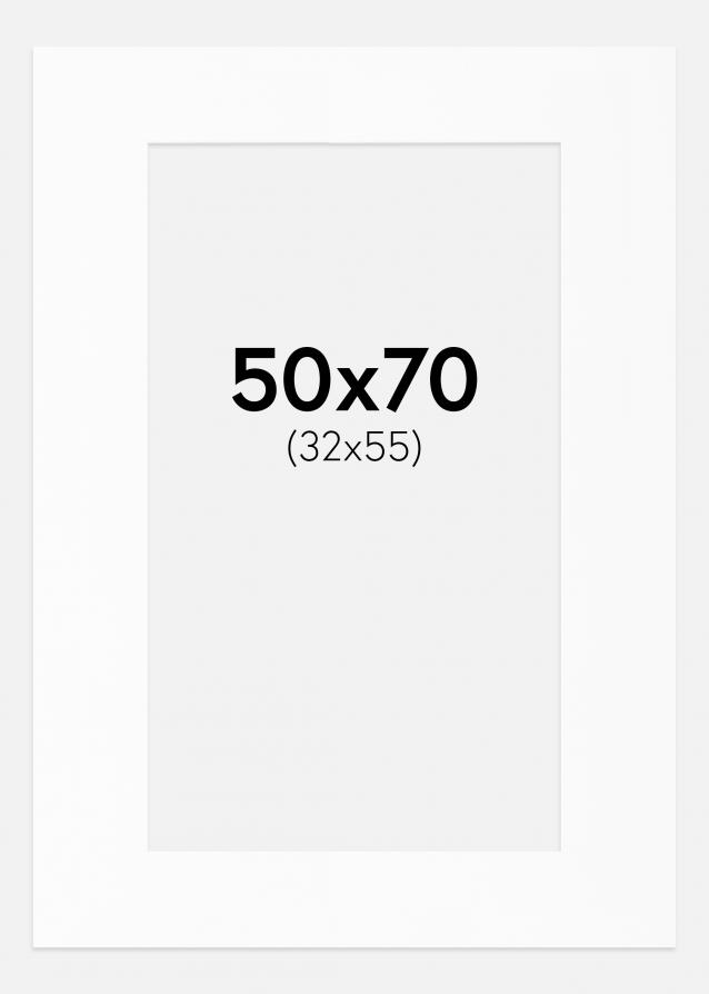 Passepartout Valkoinen Standard (Valkoinen keskus) 50x70 cm (32x55)
