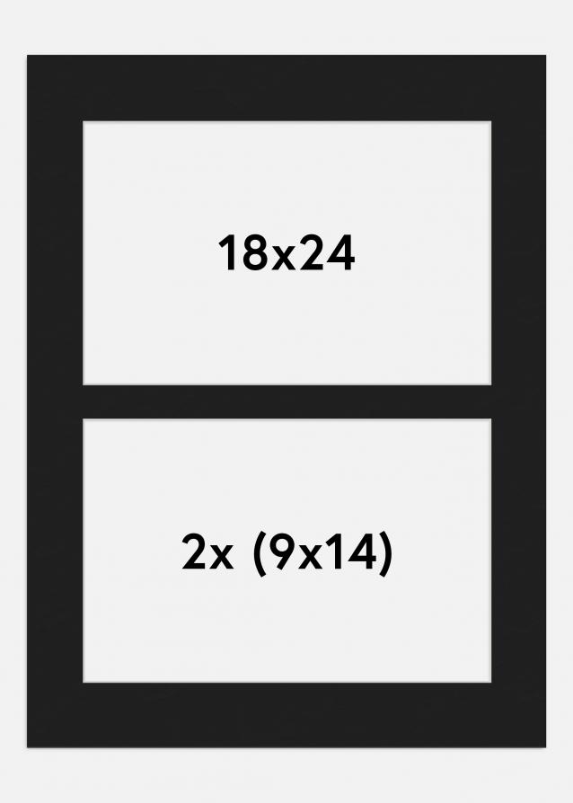 Paspatuuri Musta 18x24 cm - Kollaasi 2 kuvalle (9x14 cm)