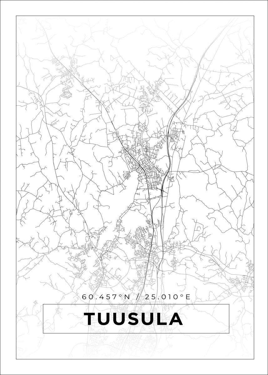 Osta Kartta - Tuusula - Valkoinen Juliste täältä 