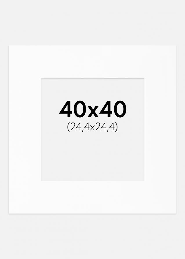 Passepartout Valkoinen Standard (Valkoinen keskus) 40x40 cm (24,4x24,4)