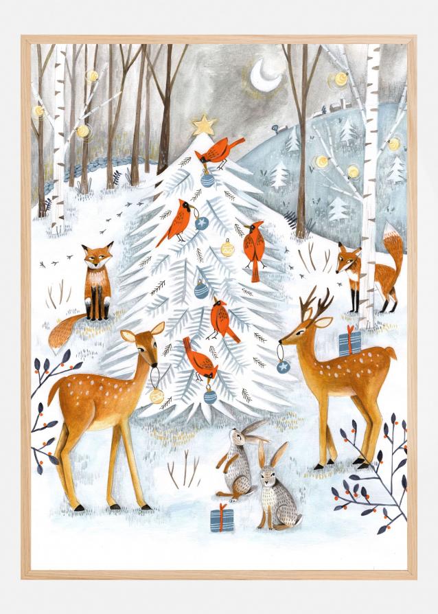 Christmas in the winter animal forest Juliste