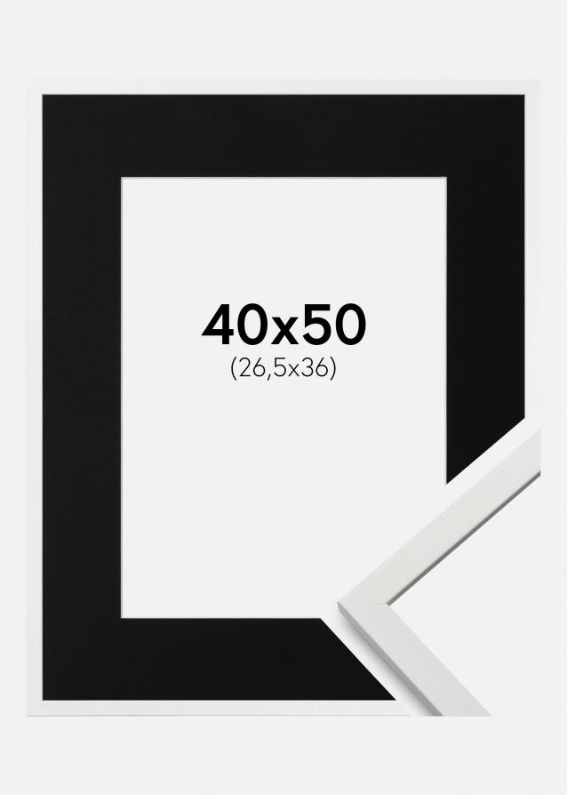 Kehys Edsbyn Valkoinen 40x50 cm - Paspatuuri Musta 27,5x37 cm