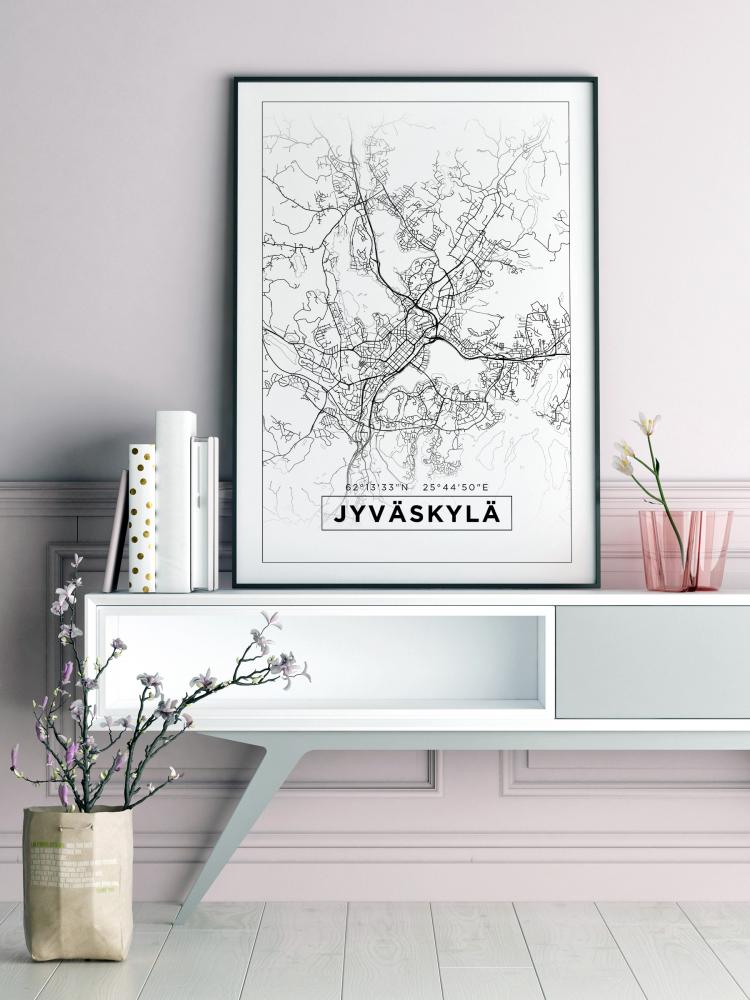 Kartta - Jyvskyl - Valkoinen Juliste