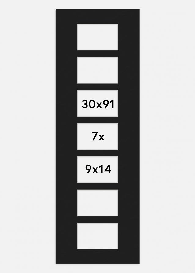 Paspatuuri Musta 30x91 cm - Kollaasi 7 kuvalle (9x14 cm)