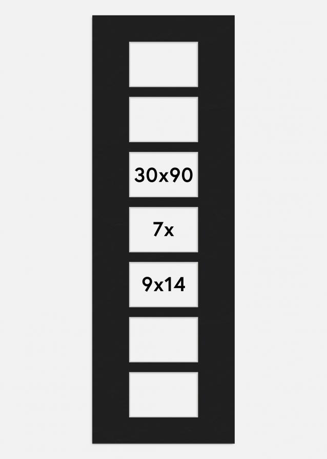 Paspatuuri Musta 30x90 cm - Kollaasi 7 kuvalle (9x14 cm)