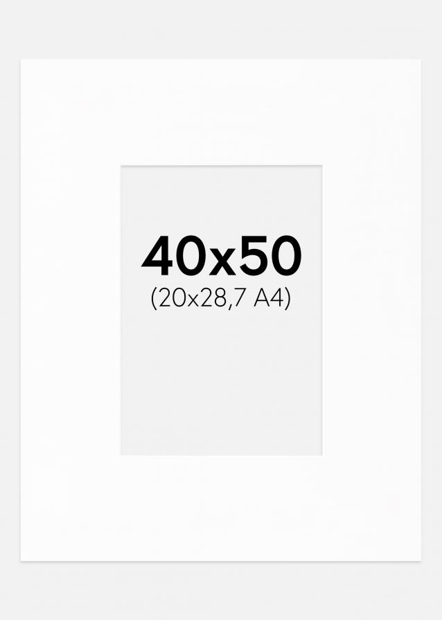 Paspatuuri XL Standard Valkoinen (Valkoinen Keskus) 40x50 cm (20x28,7 - A4)