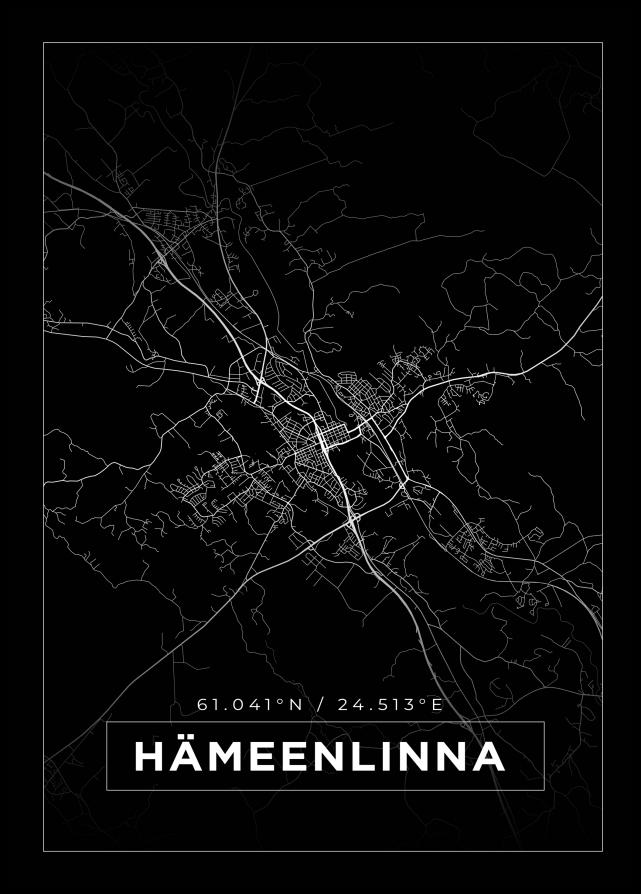 Kartta - Hämeenlinna - Musta Juliste