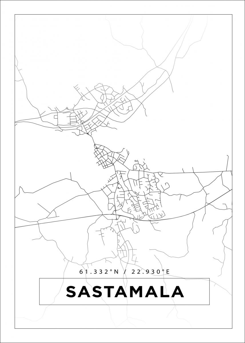 Osta Kartta - Sastamala - Valkoinen Juliste täältä 