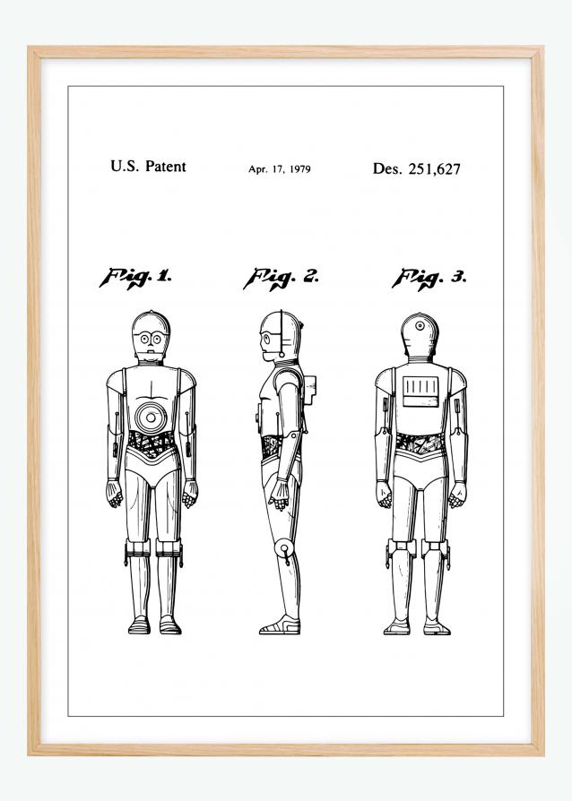Patenttipiirustus - Star Wars - C-3PO Juliste