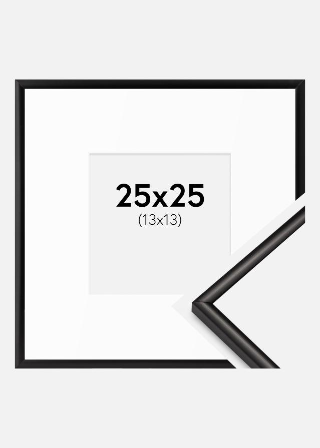 Kehys Scandi Matt Musta 25x25 cm - Passepartout Valkoista 14x14 cm
