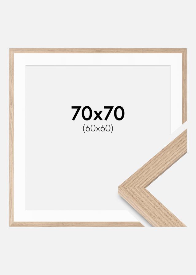 Kehys BGA Classic Tammi 70x70 cm - Passepartout Valkoista 61x61 cm