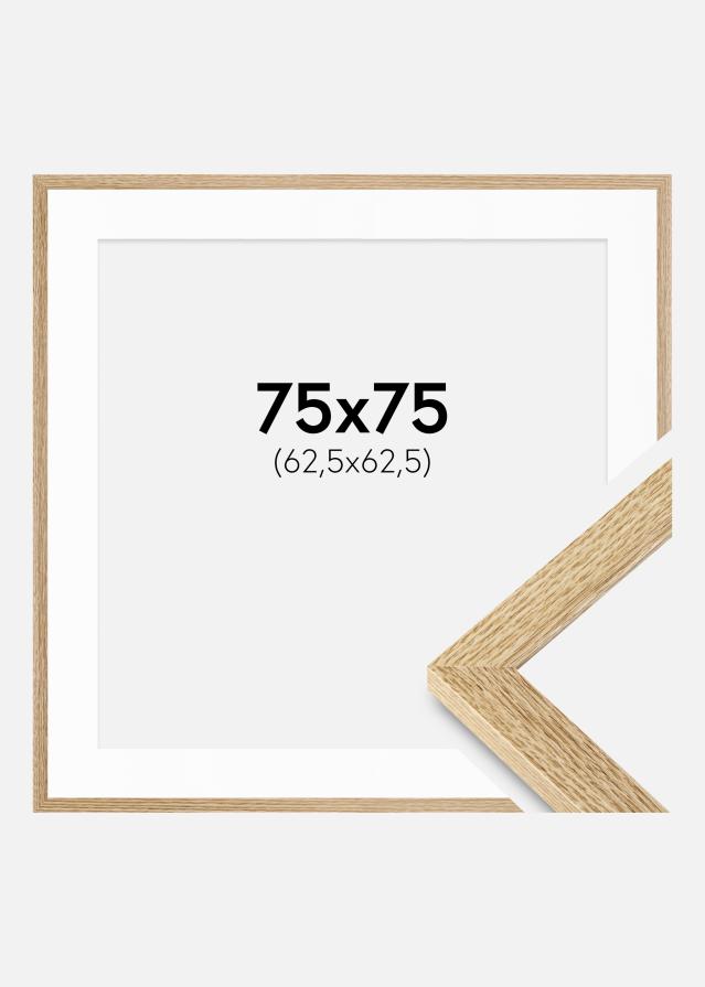 Kehys Selection Tammi 75x75 cm - Passepartout Valkoista 25x25 inches