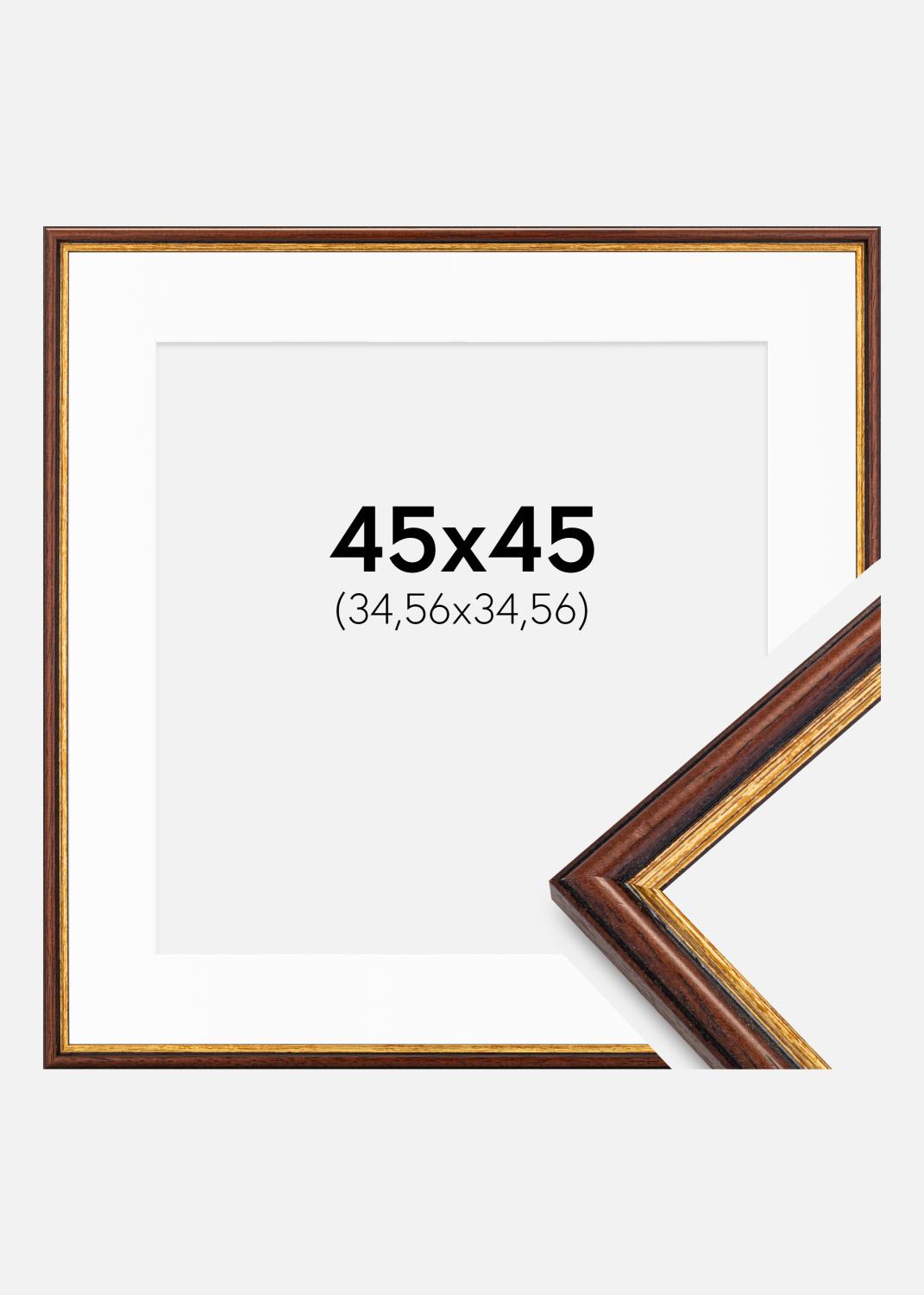 Product Image for Kehys Horndal Ruskea 45x45 cm - Passepartout Valkoista 14x14 inches