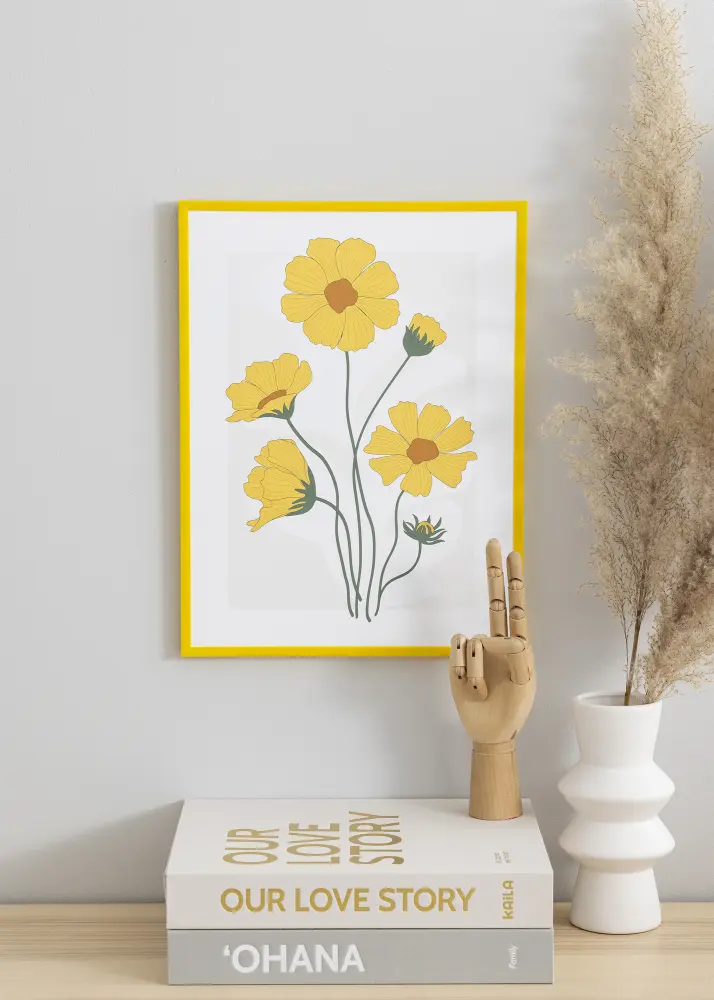 Kehys New Lifestyle Keltainen 40x50 cm - Passepartout Valkoista 30x40 cm