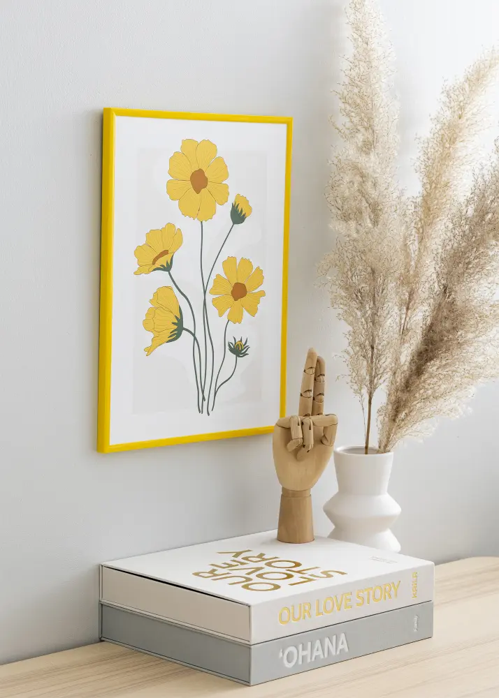 Kehys New Lifestyle Keltainen 40x50 cm - Passepartout Valkoista 30x40 cm