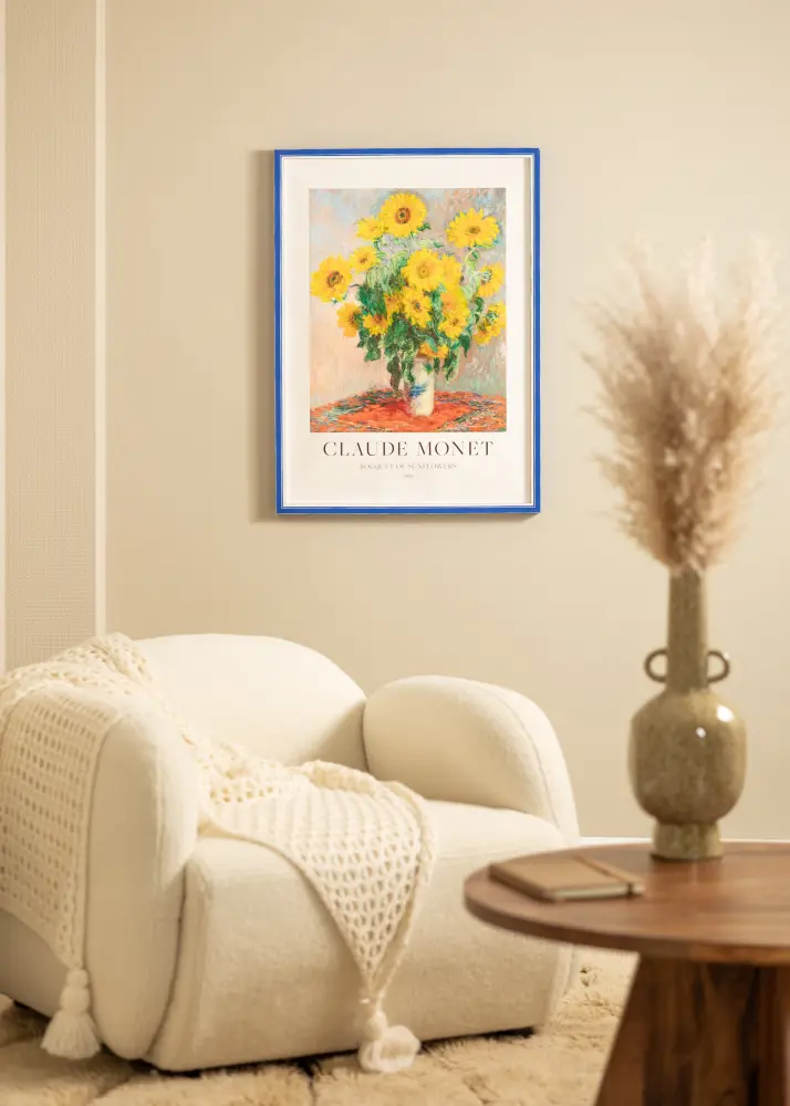 Kehys Diana Sininen 59,4x84 cm - Passepartout Valkoista 47x75 cm