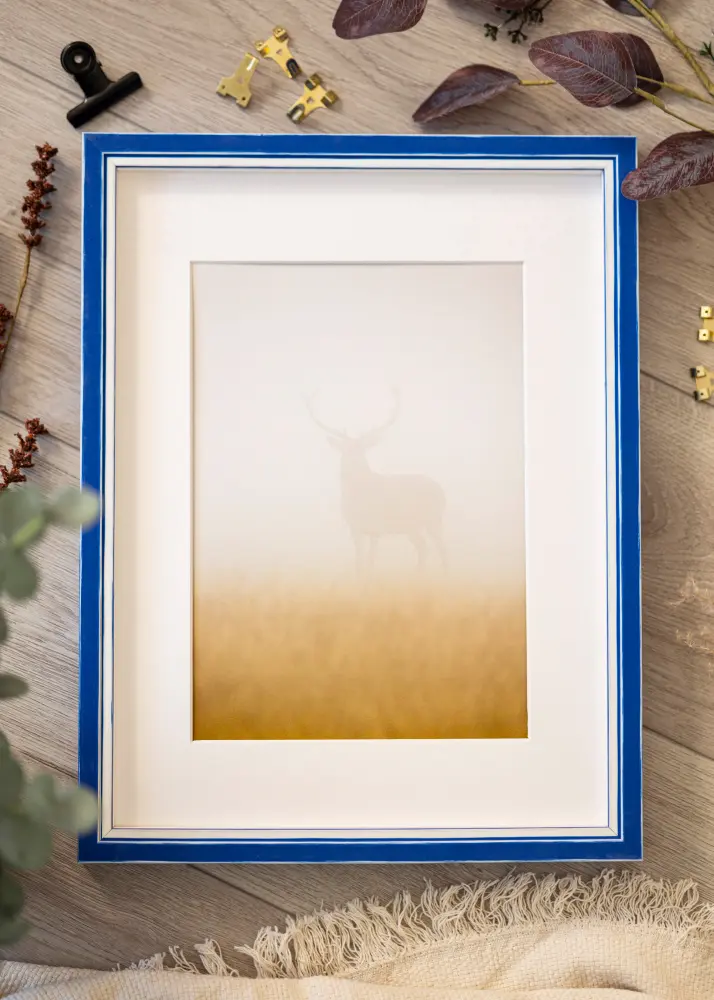 Kehys Diana Sininen 59,4x84 cm - Passepartout Valkoista 47x75 cm