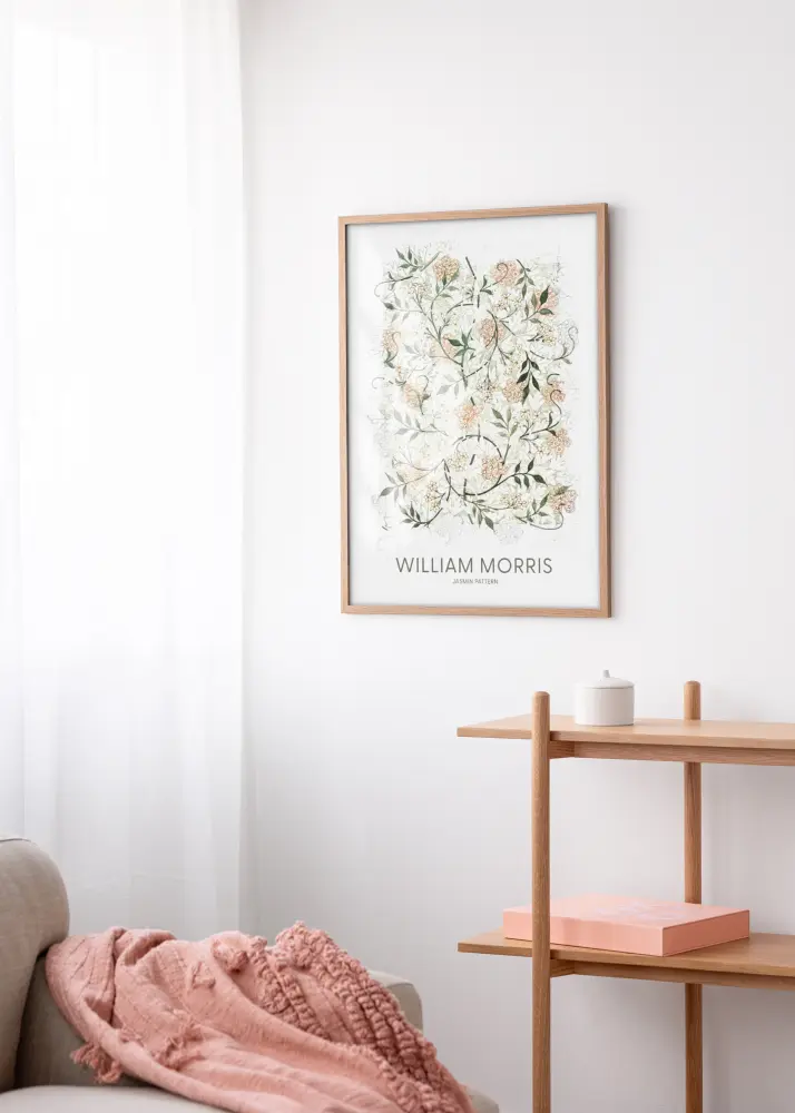 Kehys Modern Teak 60x80 cm - Passepartout Valkoista 50x70 cm