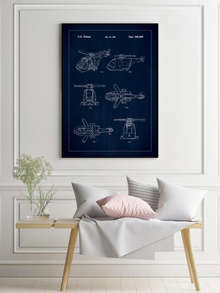 Patent Print - Lego Helicopter - Blue Juliste