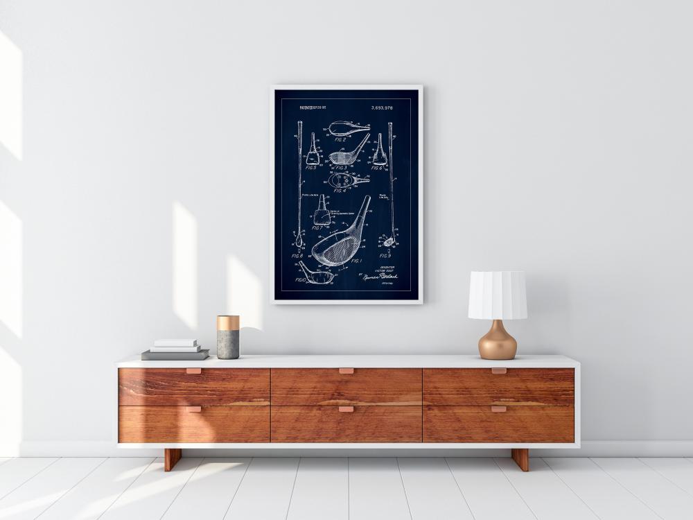 Patent Print - Golf Club - Blue Juliste