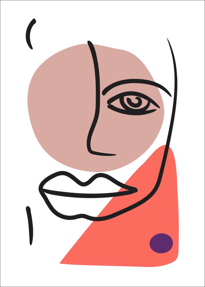 Abstract Face - Red II Juliste