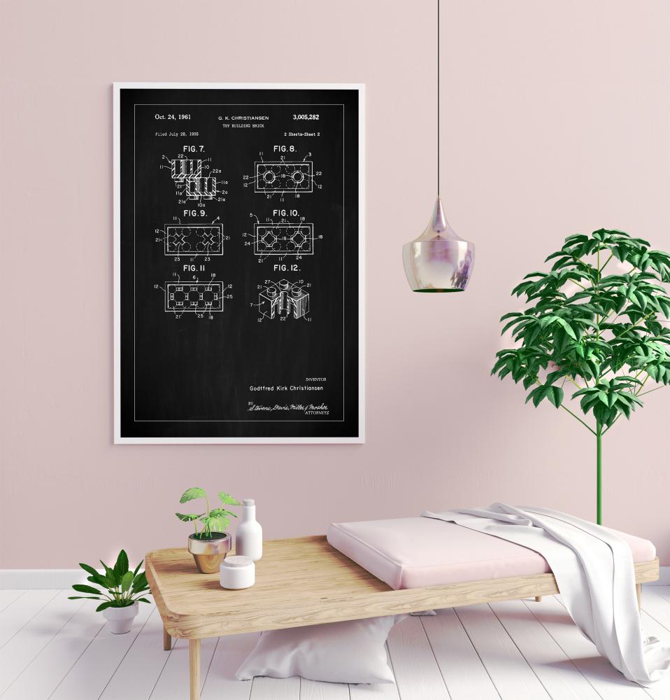 Patent Print - Lego Block II - Black Juliste