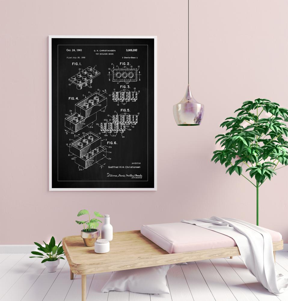 Patent Print - Lego Block I - Black Juliste