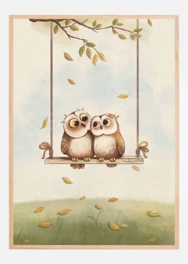 Owls in love Juliste