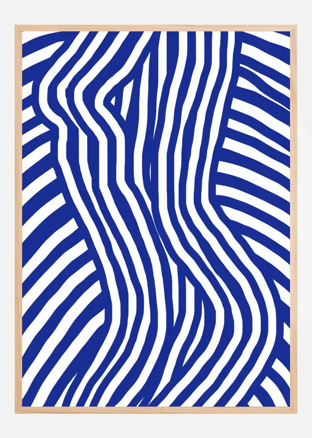 Blue and White Striped Nude Juliste