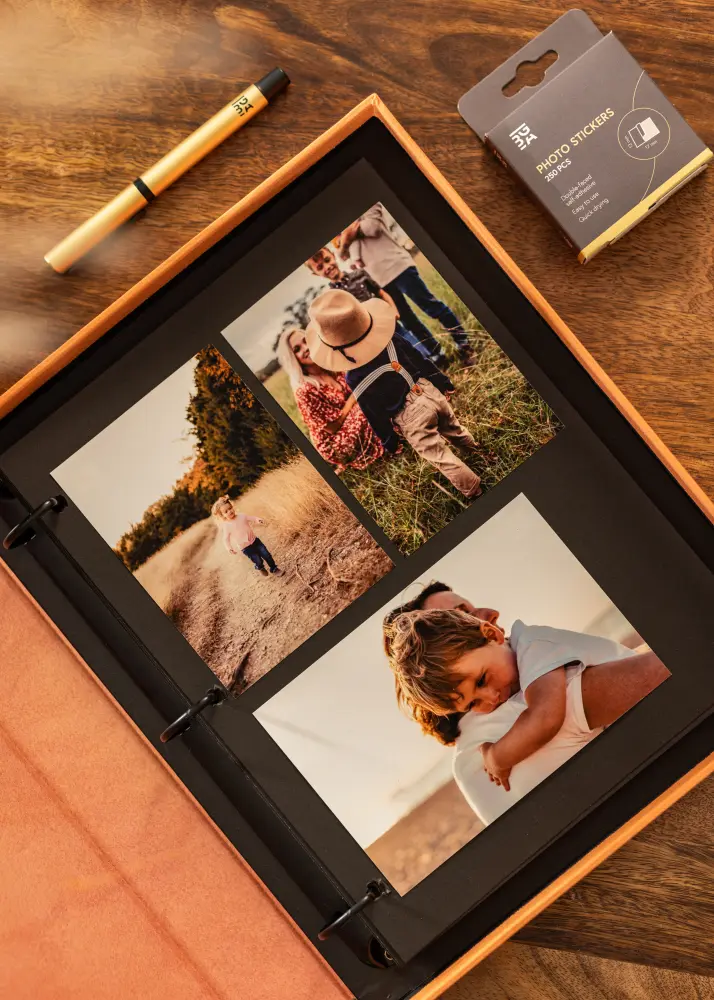 KAILA JE T'AIME - Coffee Table Photo Album (60 Mustaa sivua)
