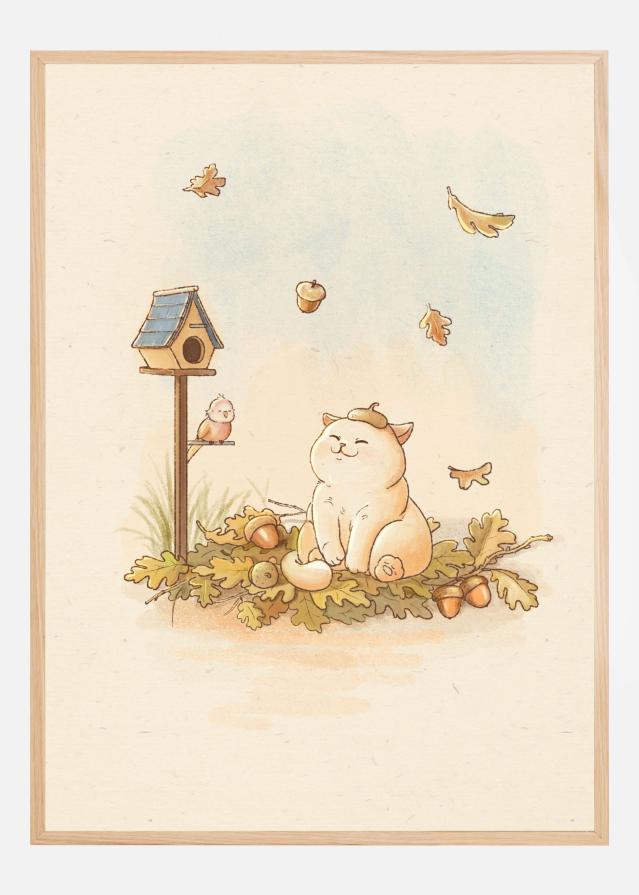 Chilling Chubby Cat Juliste