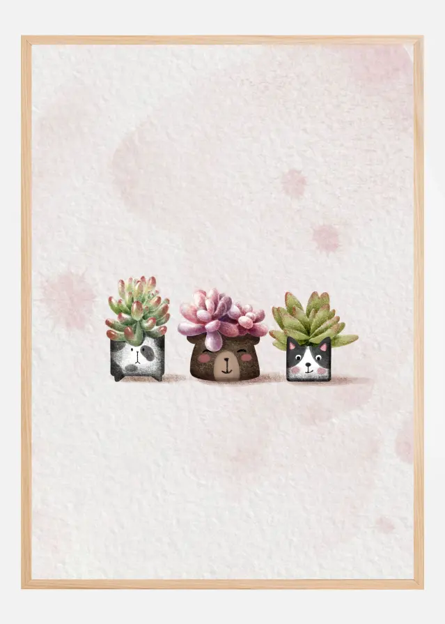 Cute Succulents Juliste