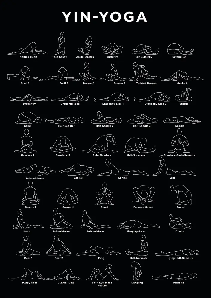 Yoga - B&W Juliste