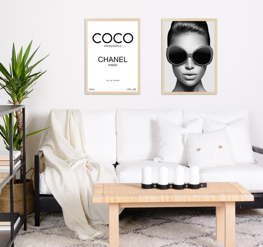 Coco Chanel Paris Black 50x70 cm