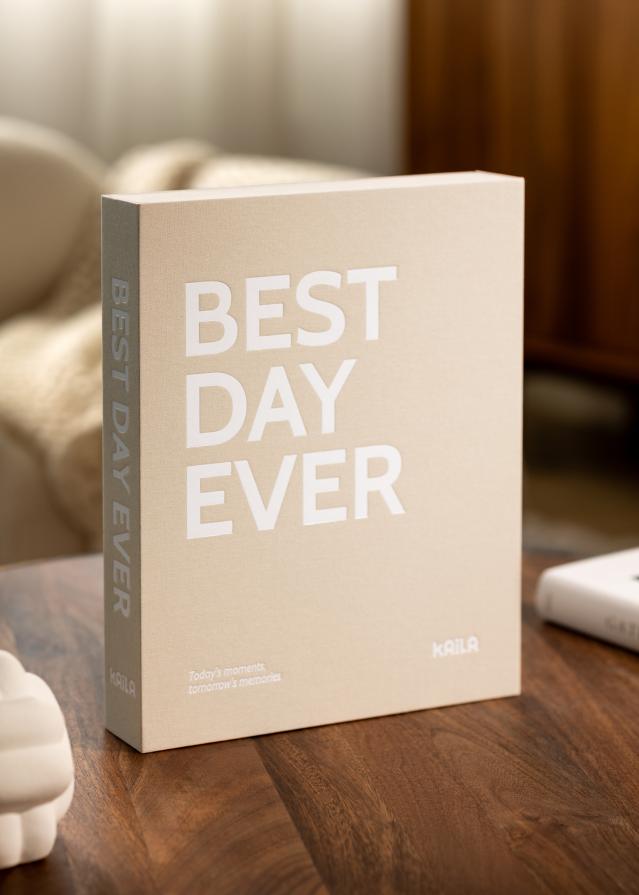 KAILA BEST DAY EVER Creme - Coffee Table Photo Album (60 Mustaa sivua)