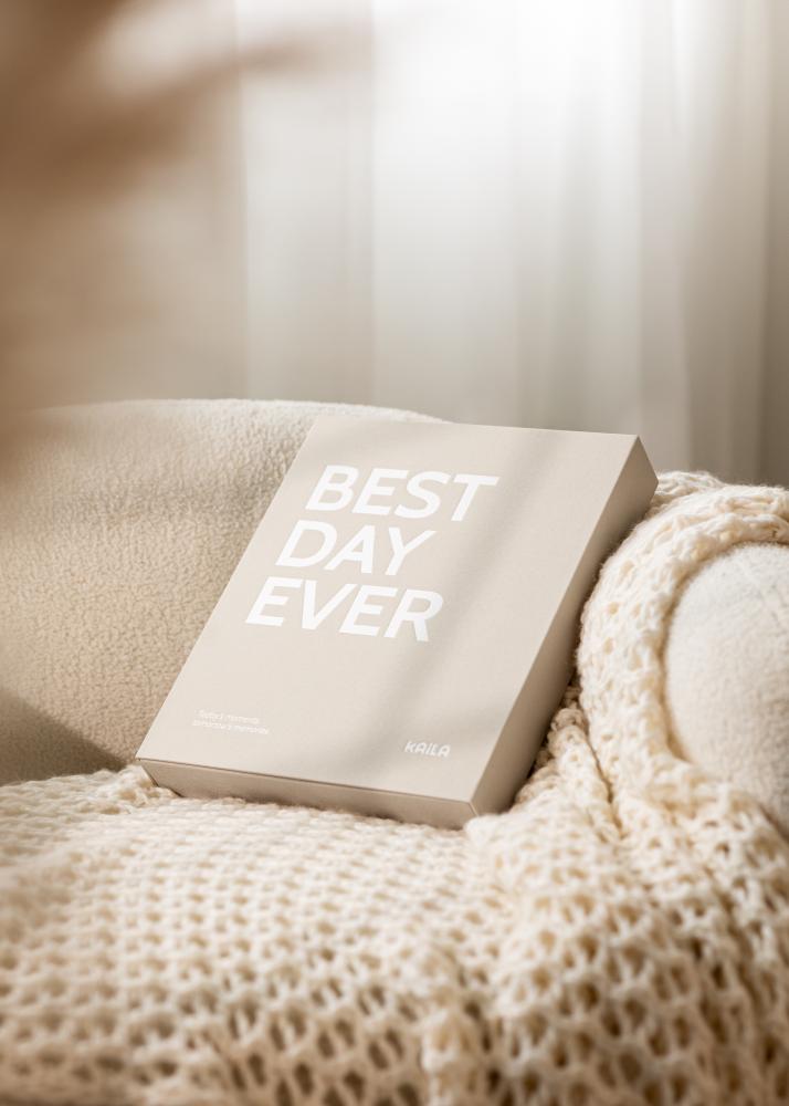 KAILA BEST DAY EVER Creme - Coffee Table Photo Album (60 Mustaa sivua)