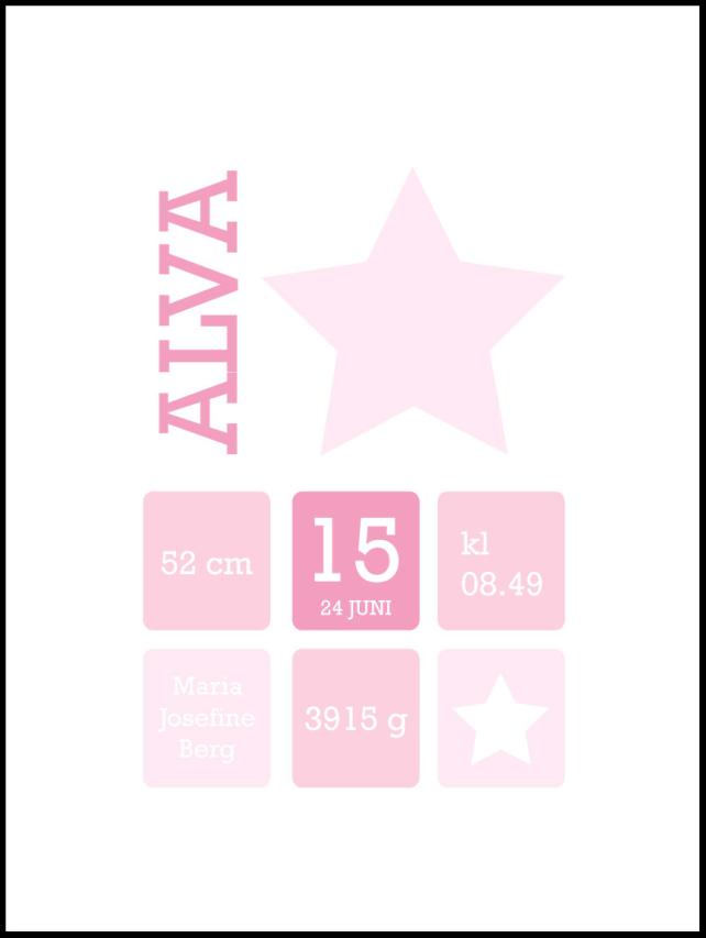 Star Birth Poster Pink