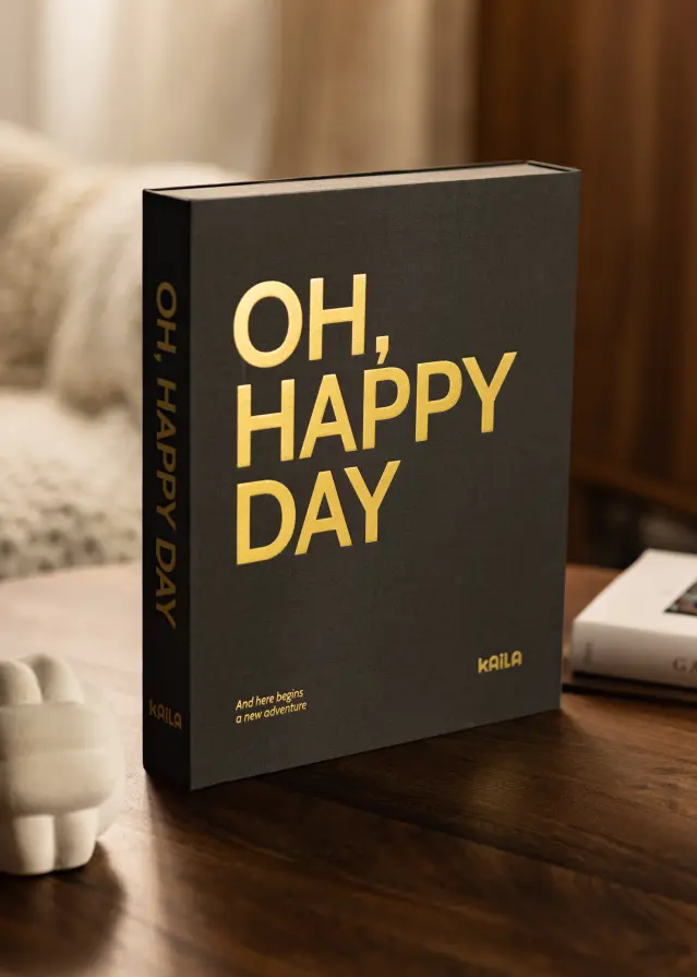 KAILA OH HAPPY DAY Black - Coffee Table Photo Album (60 Mustaa sivua)