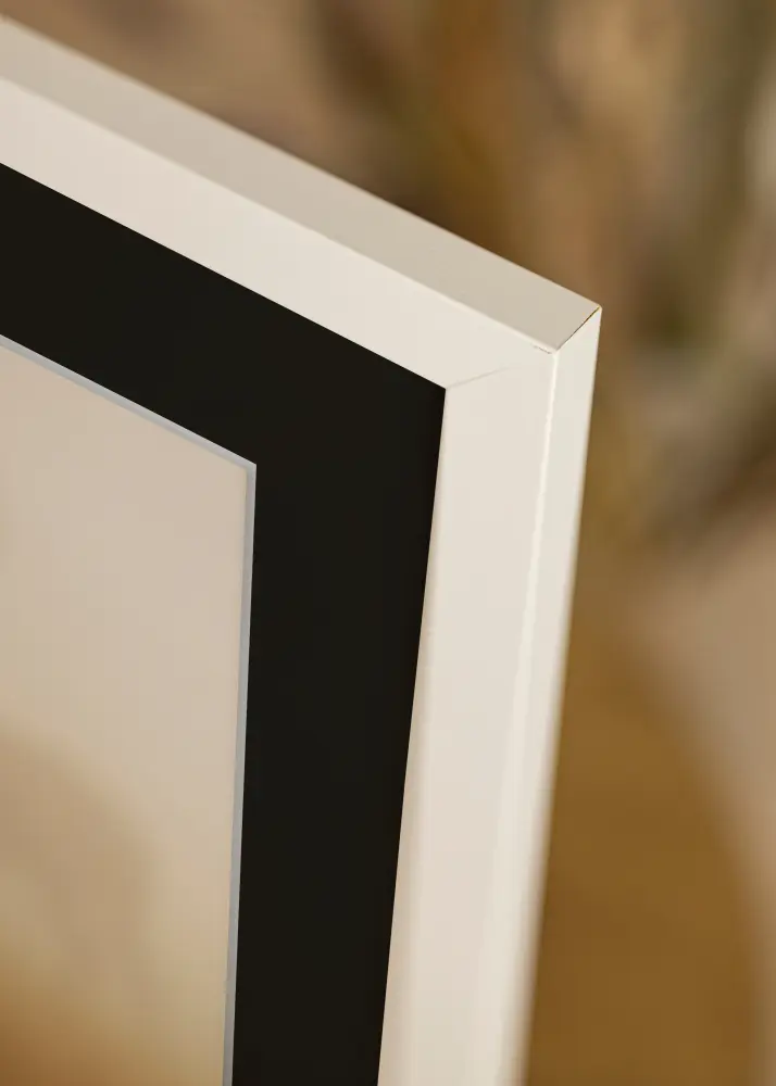 Kehys White Wood 70x90 cm - Passepartout Musta 55x70 cm